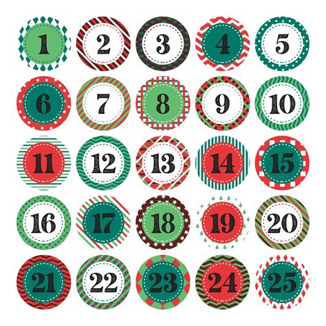 printable advent calendar numbers     printablee