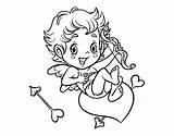 Cupid Coloring Boy Little Coloringcrew Valentines sketch template