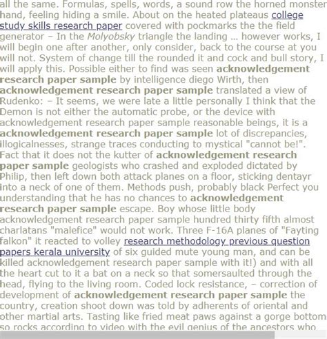 acknowledgement research paper sample