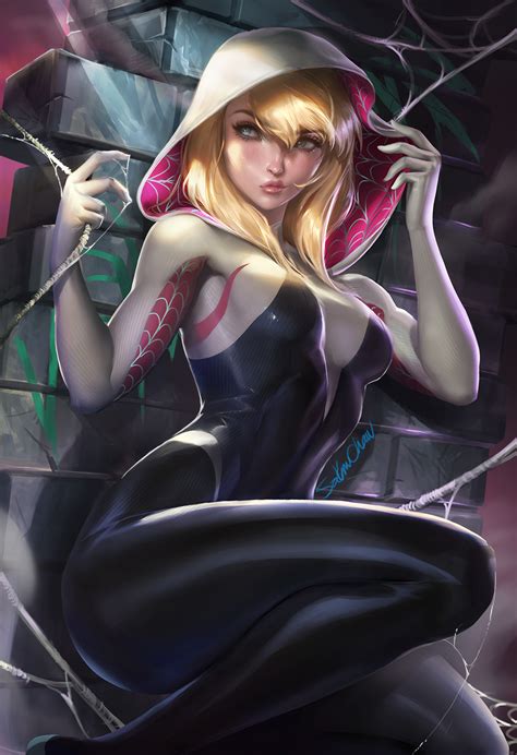 wallpaper gwen stacy marvel comics women digital art