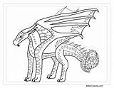 Wings Fire Coloring Pages Seawing Printable Kids Dragon Lineart Dragons Color Transparent Line Popular Print Template Library sketch template