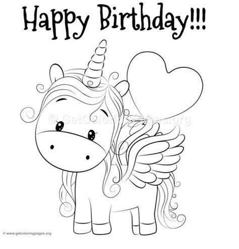 unicorn coloring happy birthday coloring page unicorn coloring pages
