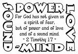 Timothy Kjv Fear Bible Verse Spirit Scripture God Kids Given Power But Vbs School Ii Choose Board Sound Mind sketch template