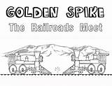 Coloring Railroad Transcontinental Spike Golden Pages Template sketch template