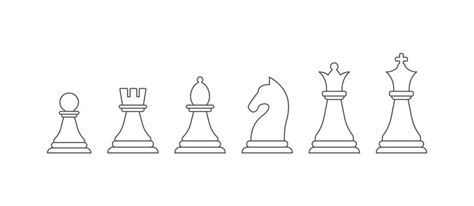 chess pieces outline images stock  vectors adobe