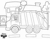 Truck Blippi Coloring Pages Garbage Monster Printable Kids Driving sketch template