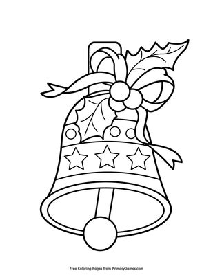 christmas bell coloring page home design ideas