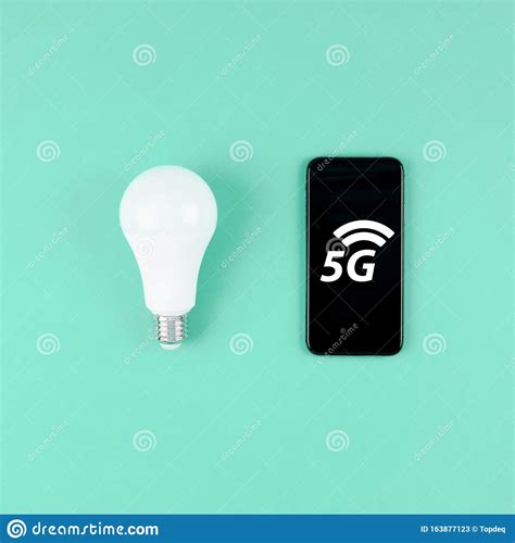 led light bulb   smartphone stock image image  creative recyclable