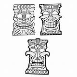 Tiki Totem Broderie Own Point Croix Getcolorings Albanysinsanity sketch template