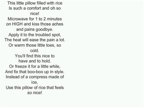 home simple printable rice bag poem