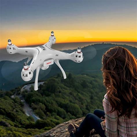 wewoo drone blanc  pro gps p fpv wifi camera  ch ghz rc quadcopter avec telecommande