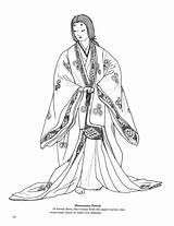 Coloring Kimono Pages Japanese Getcolorings Momoyama Upper 塗り絵 Colouring Getdrawings Chinese Fashion 保存 Diandian Adult sketch template