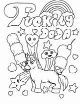 Coloring Pages Adult Word Swear Printable Funny Curse Unicorn Adults Drug Drugs Cuss Books Print Say Book Sheets Cool Magical sketch template