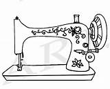 Sewing Machine Drawing Vintage Clipart Clip Embroidery Machines Etsy Getdrawings Quilting Sold sketch template
