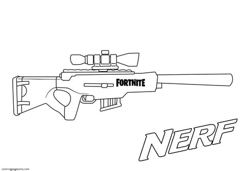 rifle nerf fortnite coloring page  printable coloring pages