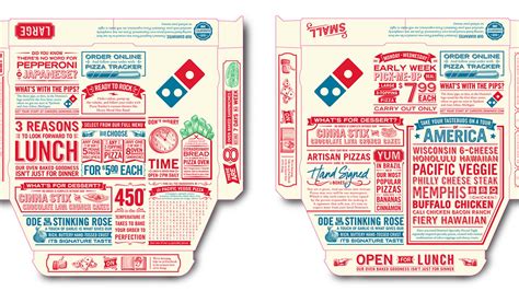 dominos pizza box illustrations dieline design branding packaging inspiration