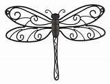 Dragonfly Drawing Cute Line Coloring Whimsical Pages Garden Wing Fly Dragon Drawings Wrought Outdoor Simple Wall Template Iron Templates Sketch sketch template