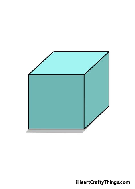 cube drawing   draw  cube step  step