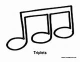 Notes Music Triplet Triplets Coloring Musicnotes Colormegood sketch template