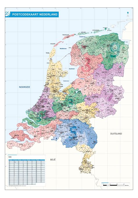 gedetailleerde postcodekaart nederland kaarten vector nederland