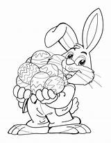 Coloring Easter Bunny Kids Pages Print sketch template