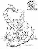 Coloring Pages Dragon Dragons Fantasy Knights Popular Library Clipart Coloringhome sketch template