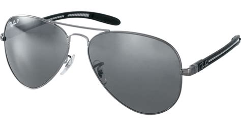 ray ban aviator sunglasses in silver black for men lyst