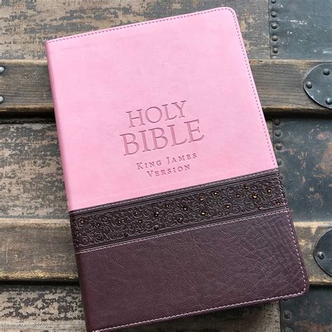 kjv brown pink large print thinline bible