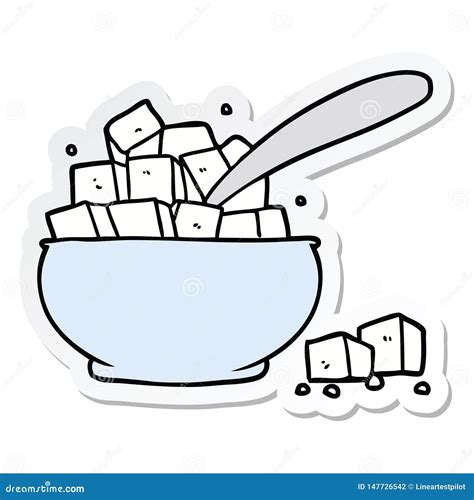 sticker   cartoon sugar bowl stock vector illustration