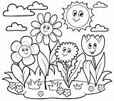 Coloring Pages Flowers Showers April Printable Bring Spring Sheets Print Kids Sheet Dandelion Flower Color Clipart Clip Illustration Pdf Included sketch template