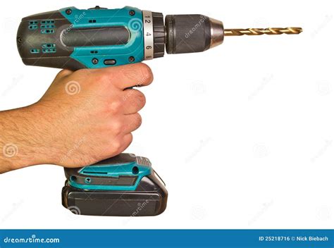 man holding electric power drill royalty  stock image image