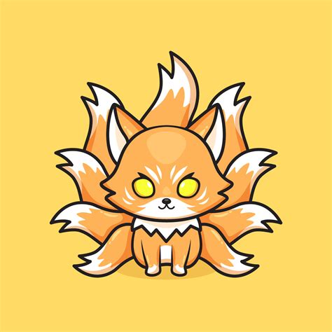 cute  tailed fox mascot  vector art  vecteezy