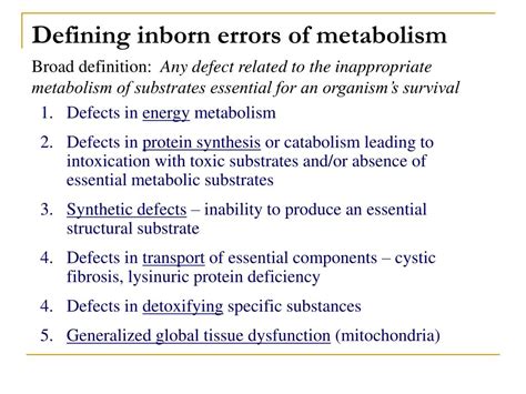 ppt inborn errors of metabolism powerpoint presentation