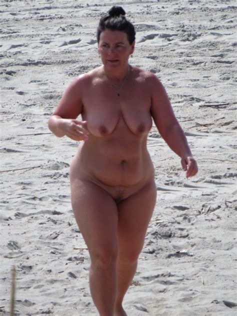 Naked Chubby Brunette Walks On The Beach 24 Pics Xhamster