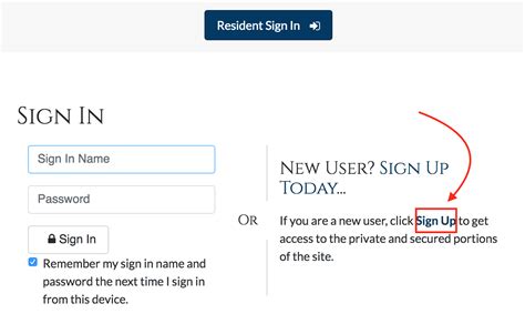 resident   sign    account