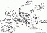 Coloring Spongebob Pages Fish Jelly Chased Printable Print Color Book sketch template