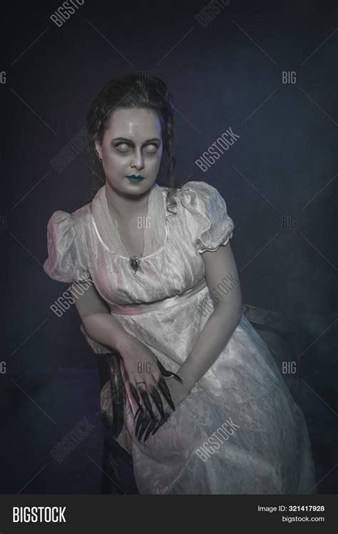 ghost woman white image photo  trial bigstock