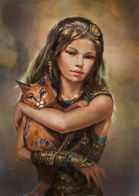 Girl With Kitten By Tsabo6 On Deviantart