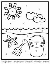Color Number Summer Beach Coloring Numbers Kids Printables Pages Preschool Printable Activities Worksheets Colors Pre Sheets Fish Easy Lovetoknow Scene sketch template