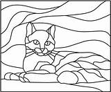 Stained Glass Patterns Mosaic Pattern Cat Drawing Printable Simple Easy Painting Cats Projects Coloring Pages Print Templates Canvas Guidepatterns Stain sketch template