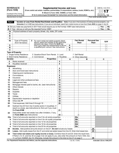 Sample Form 1040 Schedule E 2021 Tax Forms 1040 Printable