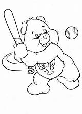 Coloring Pages Hitting Hit Bear Care Baseball Template Champ sketch template