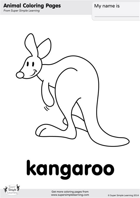 kangaroo coloring page super simple