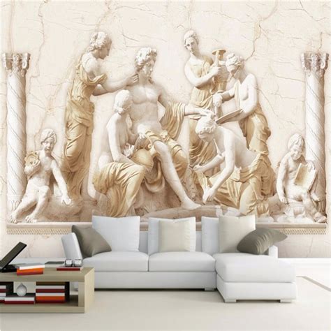 Custom Photo Wall Paper Roman Relief European Classical