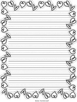 valentines day freebie writing paper  coloring writing paper