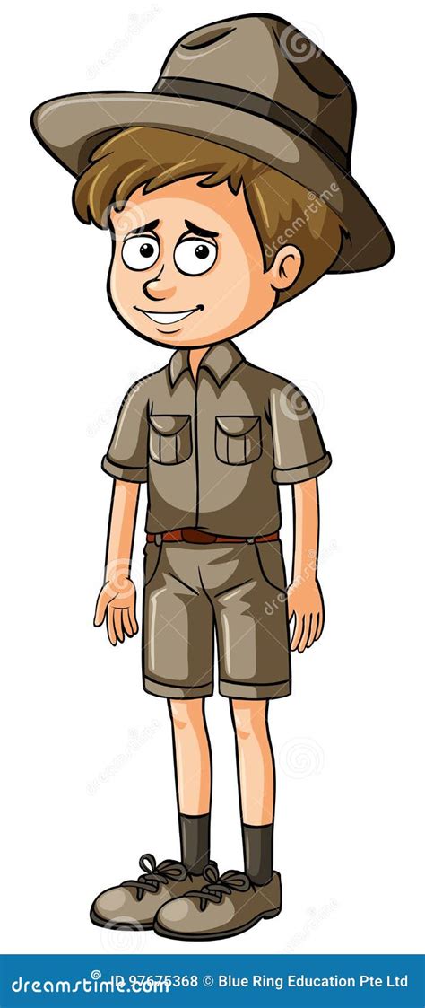 zookeeper  brown uniform stock vector illustration  clipping