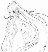 Kimono Japanese Coloring Anime Color Drawing Pages Getdrawings Getcolorings Printable sketch template