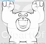 Cheering Buff Outlined Excited Dog Coloring Clipart Cartoon Vector Cory Thoman sketch template
