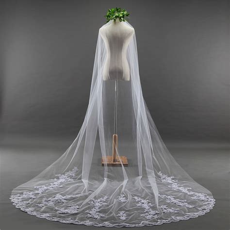 3 Meter Wedding Veil Long White Wedding Lace Veil Bridal Veils Mesh