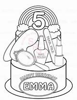 Spa Coloring Pages Party Printable Personalized Cake Polish Favor Sleepover Birthday Rainbow Kids Nail Print Childrens Justin Time Colouring Color sketch template